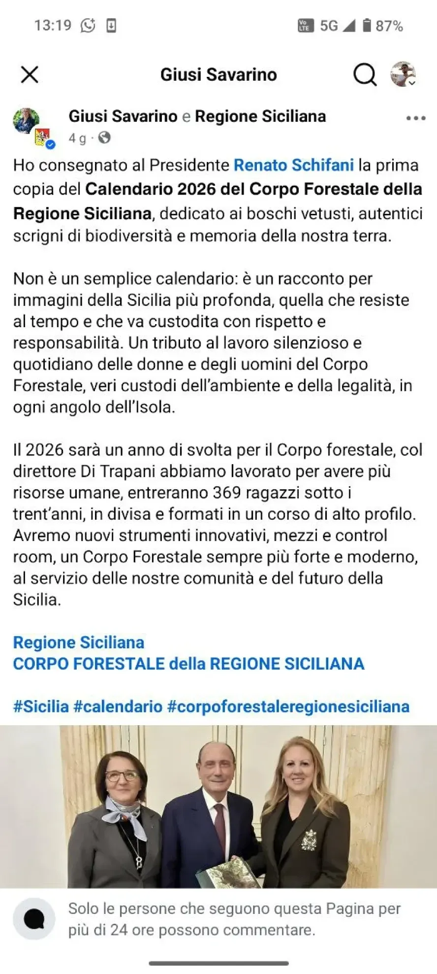 التقويم الرسمي 2026 - Corpo Forestale della Regione Siciliana — صورة 3 من 11